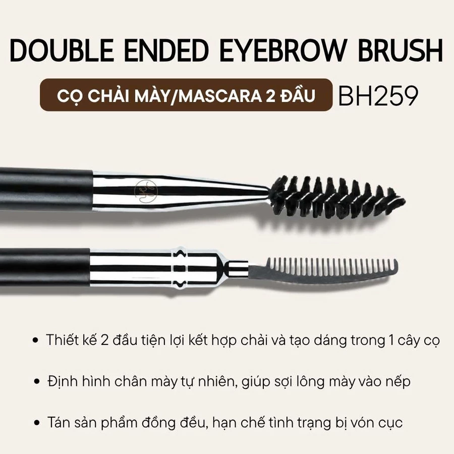 Cọ Chân Mày Hai Đầu BH Cosmetics Double Ended Eyebrow Brush BH259